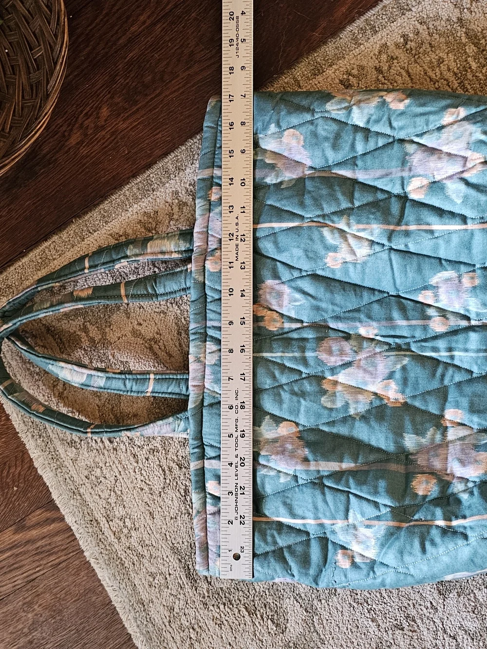 Vintage Ellen Originals Quilted Floral Tote Bag Made in USA Boho